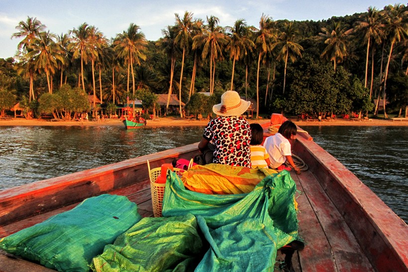 Arriving at Rabbit island in Cambodia