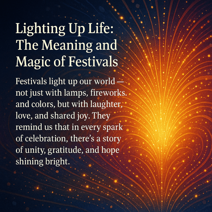 Radiant burst of festival lights in sparkling colors symbolizing joy and unity.